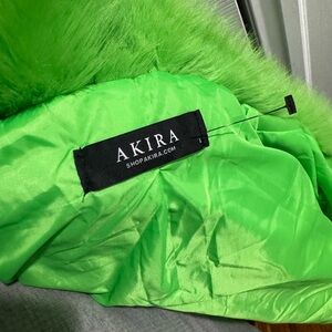 AKIRA Lush Green Faux Fur Jacket